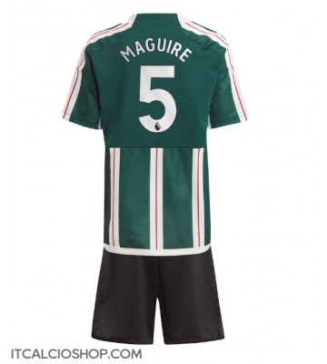 Manchester United Harry Maguire #5 Seconda Maglia Bambino 2023-24 Manica Corta (+ Pantaloni corti)